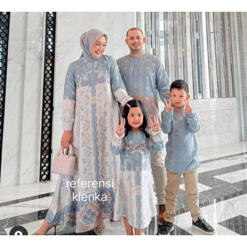 Seragam keluarga lebaran kaftan gamis murah kienka kw