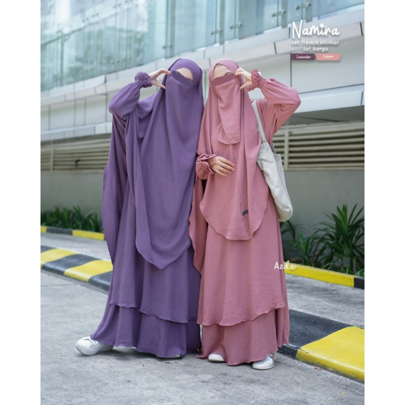 EY- GAMIS POLOS CRINCKLE IRONLESS SET KHIMAR SYARI NONPAD/FRENCH HIJAB JUMBO NAMIRA BY AZDA/ STELAN 