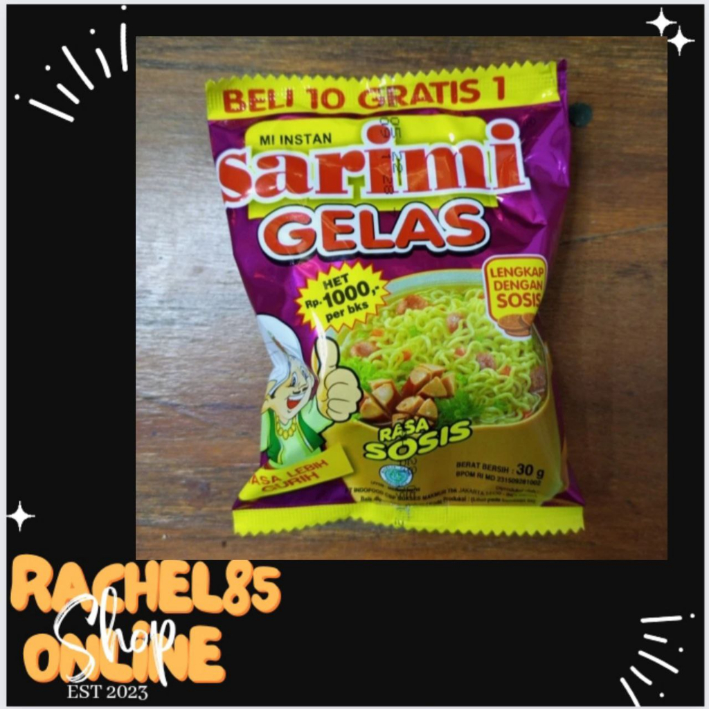 

sarimi mie gelas kemasan 30gr rasa sosis