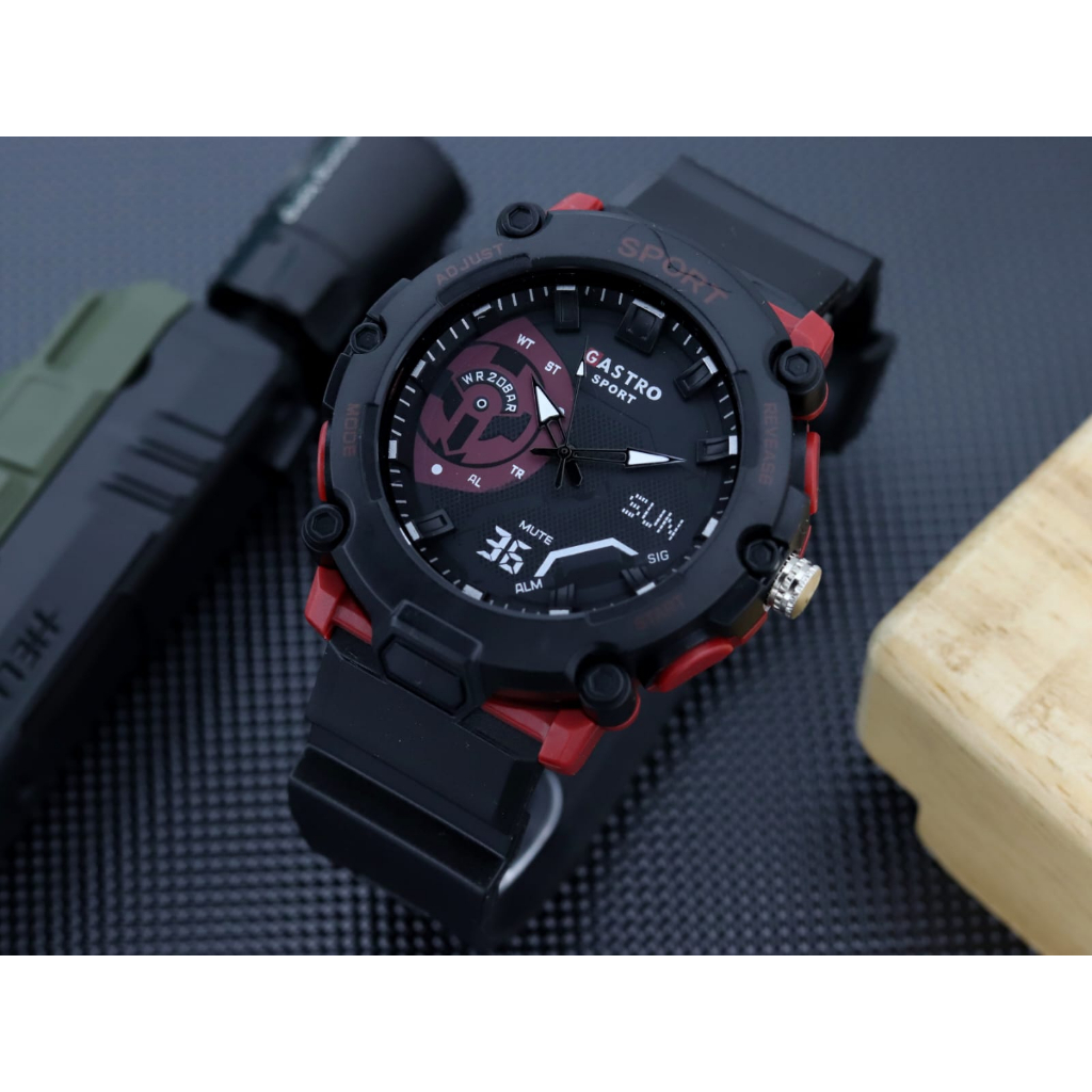 BISA COD Jam Tangan Pria Gastro analog variasi stiker 4,8cm Strap Karet