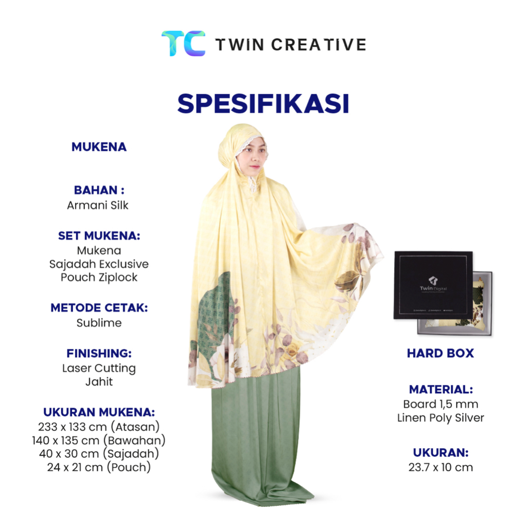 Mahar Set Mukena Dewasa + Hard Box Premium Aeesha Series Rukuh Travel - Seserahan Alat Sholat Wanita