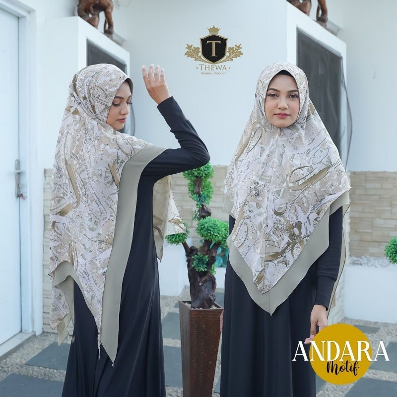jilbab motif / hijab motif andara / khimar printing / kerudung motif / thewa hijab