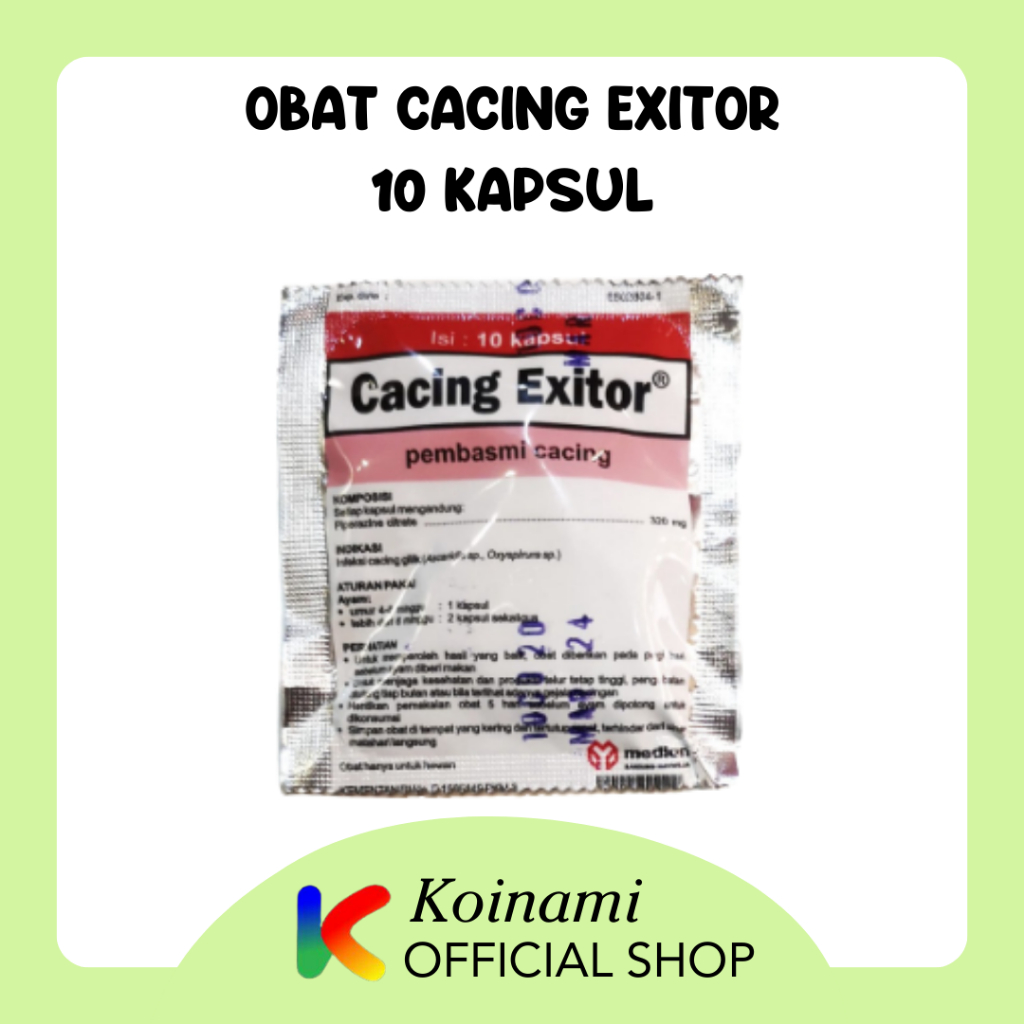 OBAT CACING EXITOR 10 KAPSUL / OBAT CACING HEWAN / OBAT CACING AYAM / MEDION