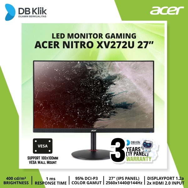 LED Monitor Gaming Acer Nitro XV272U 27&quot; 144Hz WQHD HDMI DP - XV272U P