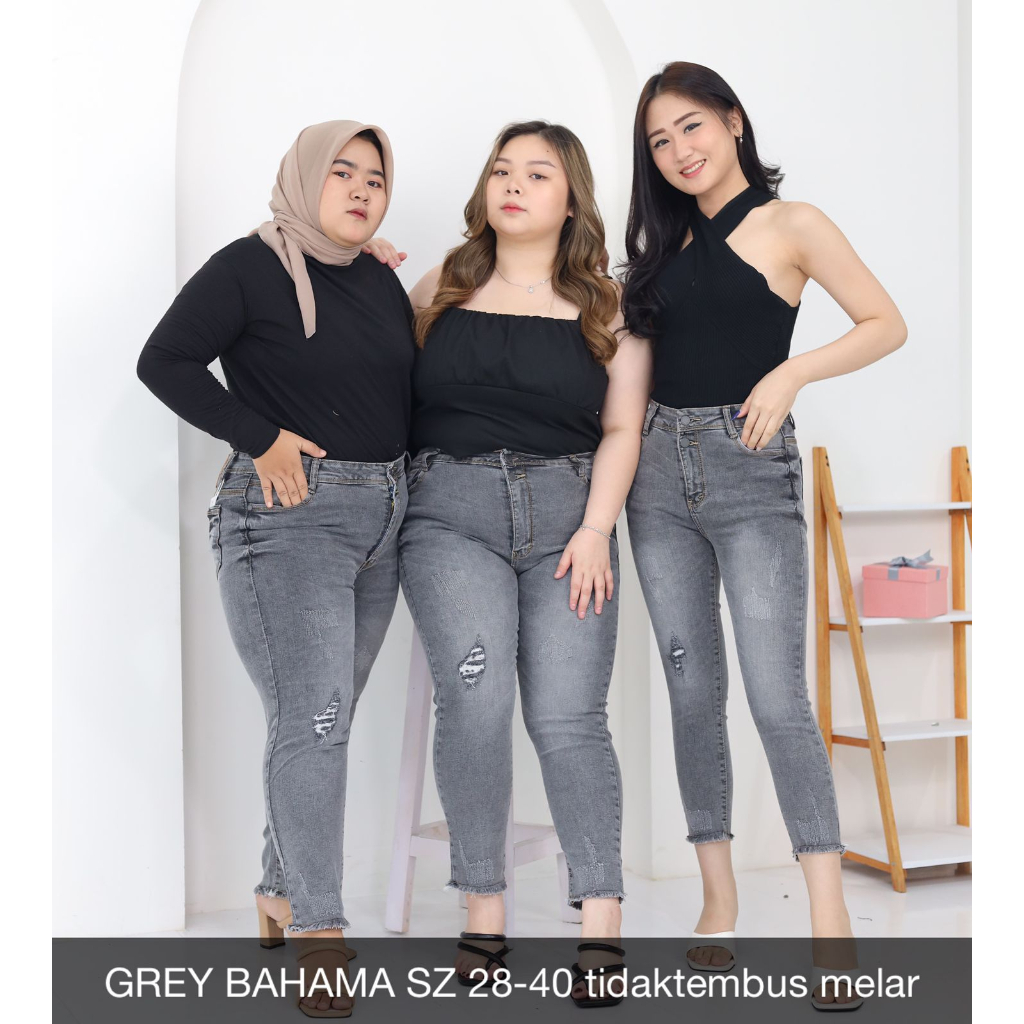 CELANA JEANS WANITA UKURAN NORMAL &amp; JUMBO  BAHAMA SKIN -SYSCLOTHIER