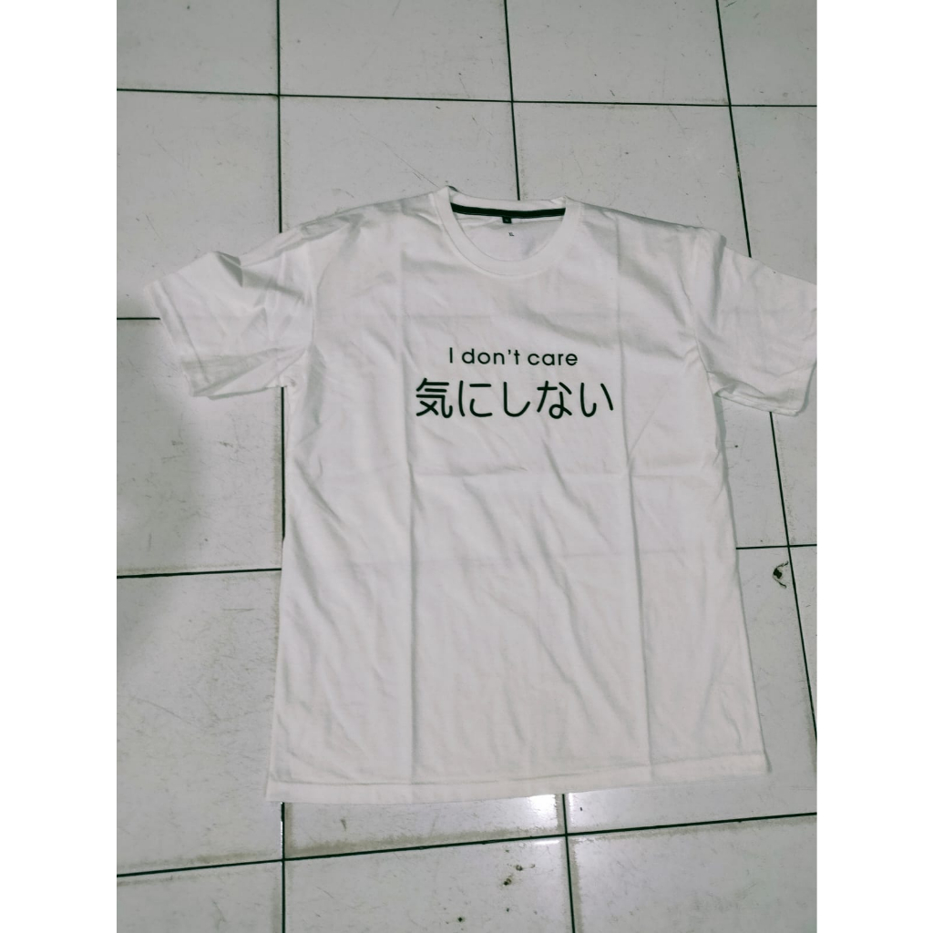 Kaos murah Kaos distro murah baju  distro pria t-shirt murah combed30s tulisan i dont care putih