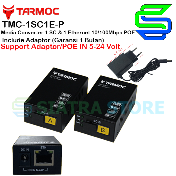 Tarmoc TMC-1SC1E-P | 1 FO 1 LAN POE IN 5-24V | HTB 3100 | HTB Mini A+B