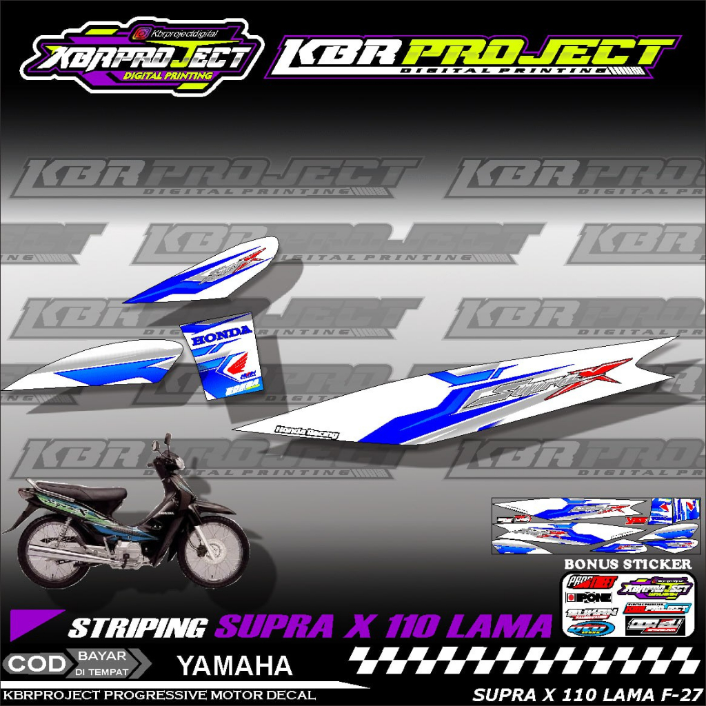 SUPRA X 110 STIKER MOTOR KEREN Stiker Striping SUPRA X 110 Lis Variasi Stiker Motor HONDA Desain Rac