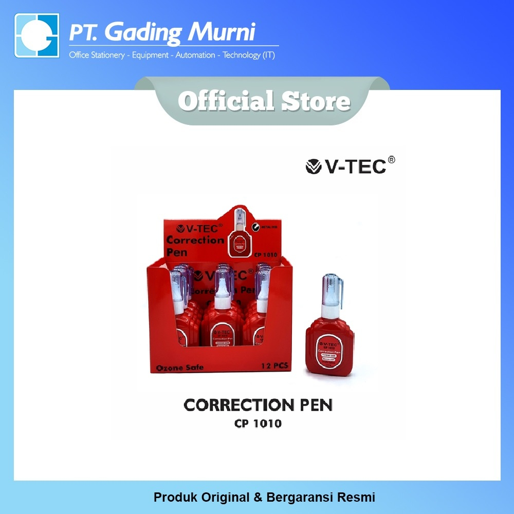 

V-TEC CORRECTION PEN CP 1010 / 10 ML (1 PACK ISI 12)