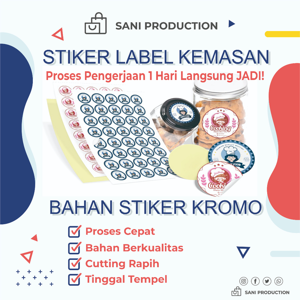 CETAK STIKER KROMO A3+ Cetak Stiker Label Kromo Glossy Anti Air Cetak Stiker Kilat Satu Hari Siap Ki
