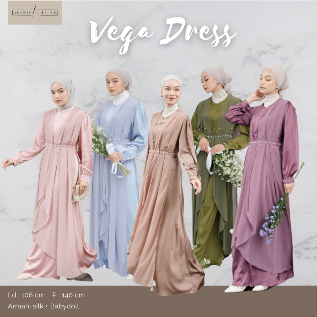 Alawiyahijab - Vega Dress ( Gamis Pesta Silk )