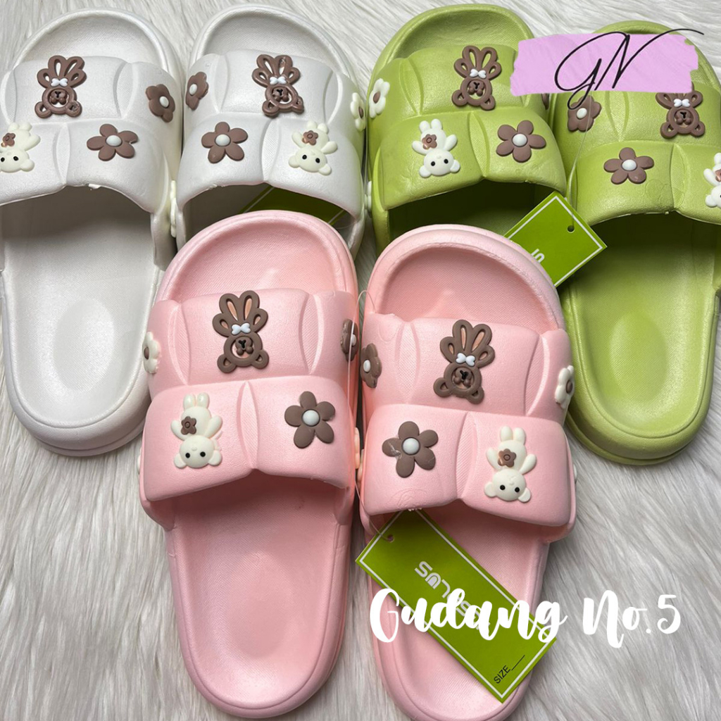 GN-6608-X2 Sandal Selop Jelly Wanita Teddy Bear Import Balance PCU