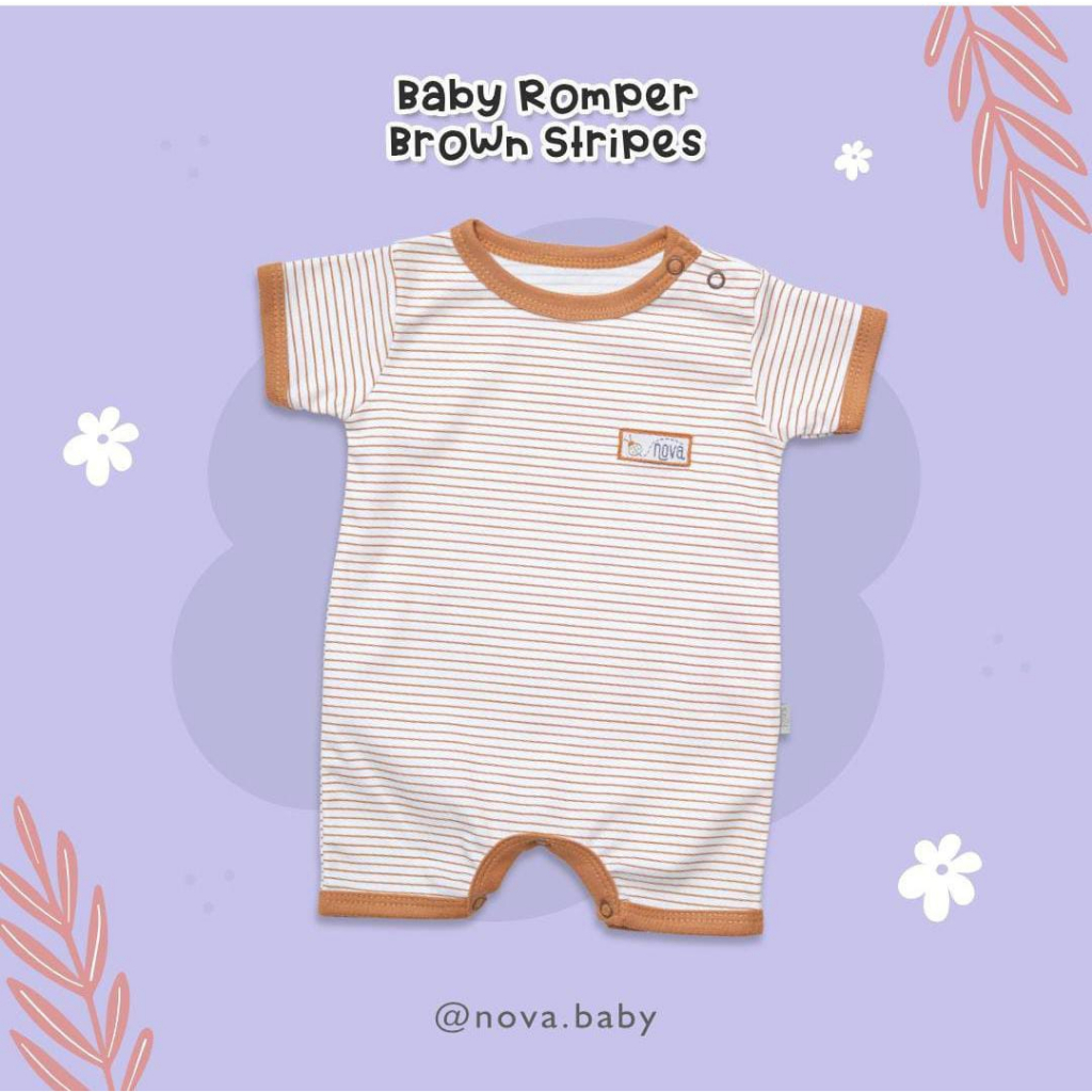 Nova Jumper Segiempat / Baju Kodok Bayi Stripe