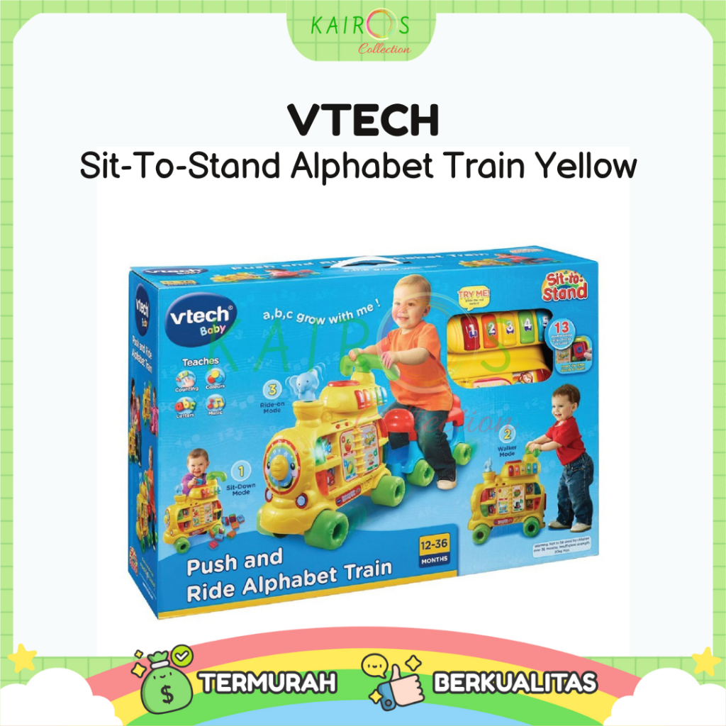 VTECH Sit-To-Stand Alphabet Train Yellow Mainan Edukasi Anak