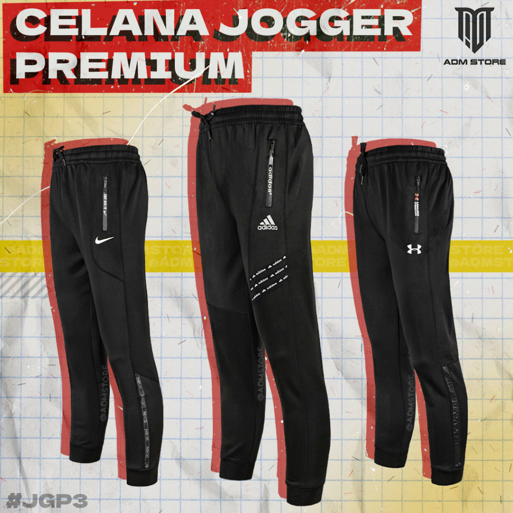 Celana Joger Pria Import / Celana Joging Premium / Celana Panjang Olahraga Pria / Celana Training