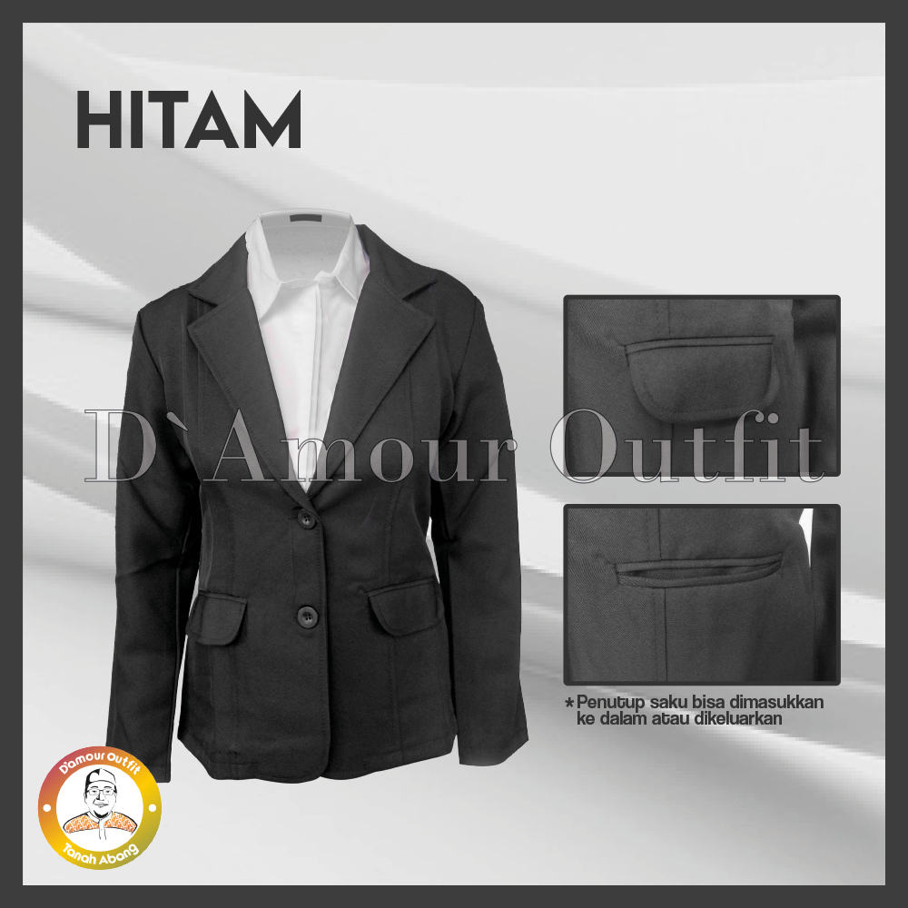 Jas Blazer Wanita Jas Kerja Kantor Cewe Polos Dewasa Anak Jaket Blezer Cewek Pakaian Formal Kantoran Dasar Hitam Abu Rok Span Line A Rempel Celana Bahan Panjang Kancing Jumbo Big Size Cardigan Rompi Outer Perempuan One Set Setelan Stelan Ootd Korean Style