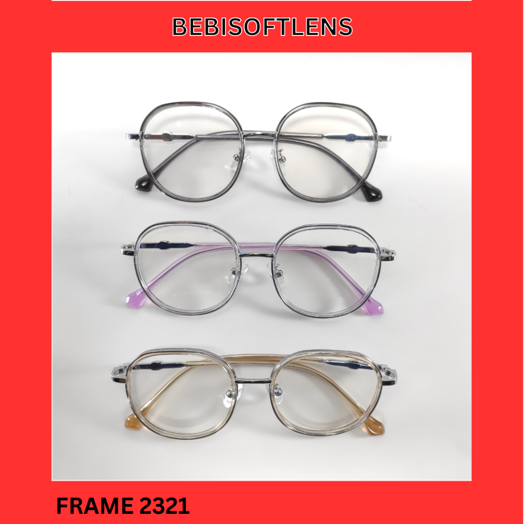 Kacamata 2321 Lensa ANTI BLUERAY BLUECROMIC Kacamata Minus Murah Anti Radiasi Kaca Mata Minus Wanita Pria / Eyeglass / BB