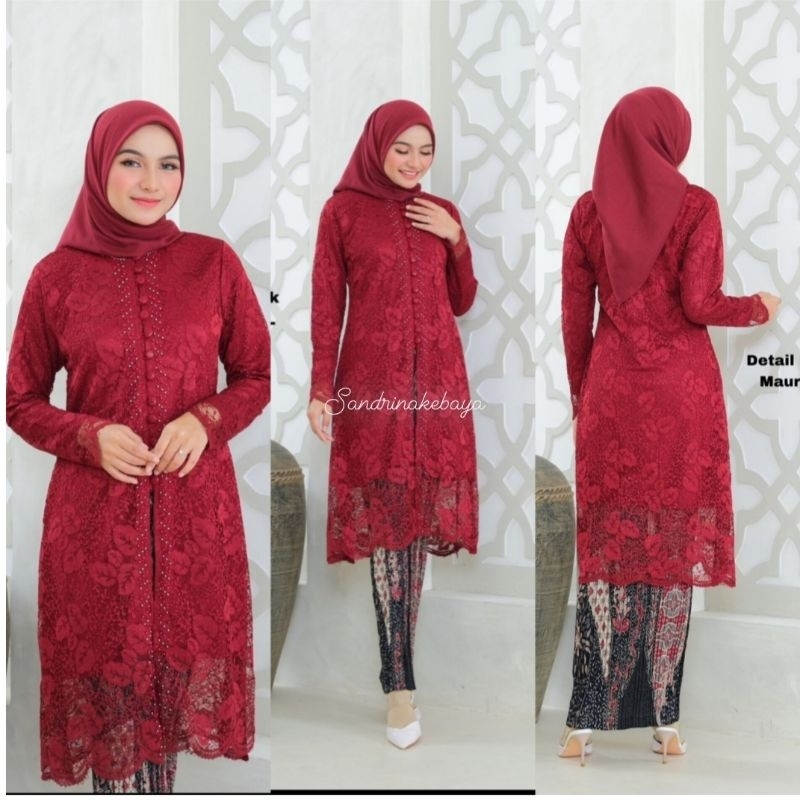 atasan brokat fayet  mutiara kancing /kebaya among ibu hajat /wisuda