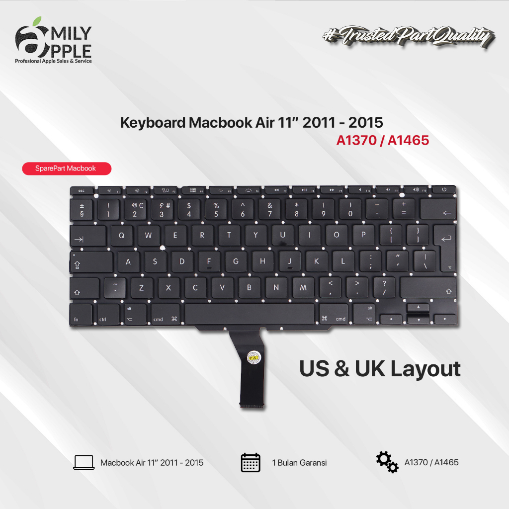 Keyboard Macbook Air 11 inch A1370 A1465 2011 2012 2013 2015