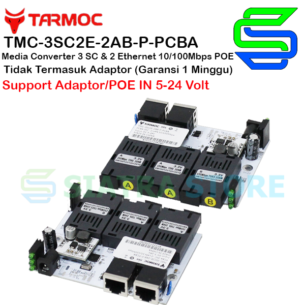 Tarmoc Media Converter 3 SC 2 LAN 10/100 Board 3 Port FO 2 Port Rj45 3FO 2LAN / 3 FO 2 LAN Board