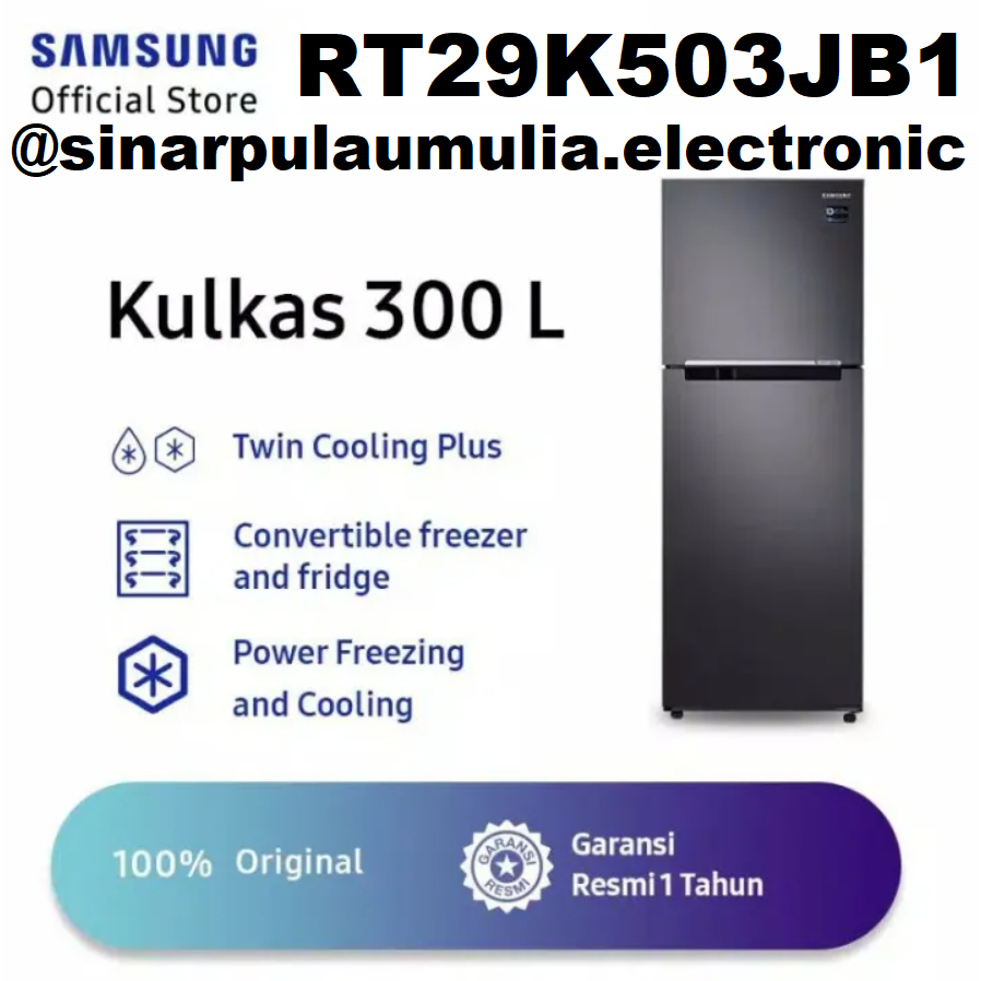 Samsung Kulkas 2 Pintu 300 L - RT29K503JB1 / RT 29 K 503 JB1 / RT 29K503 JB 1