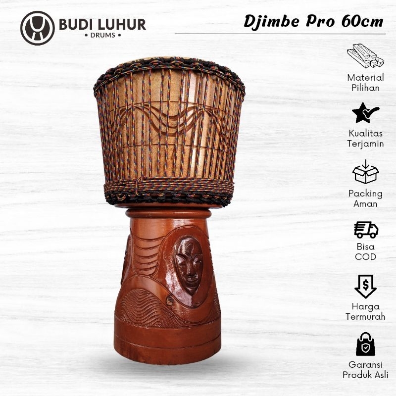 Kendang Jimbe Gendang Djimbe Djembe Reggae Africa 12 inch Profesional Standar Panggung