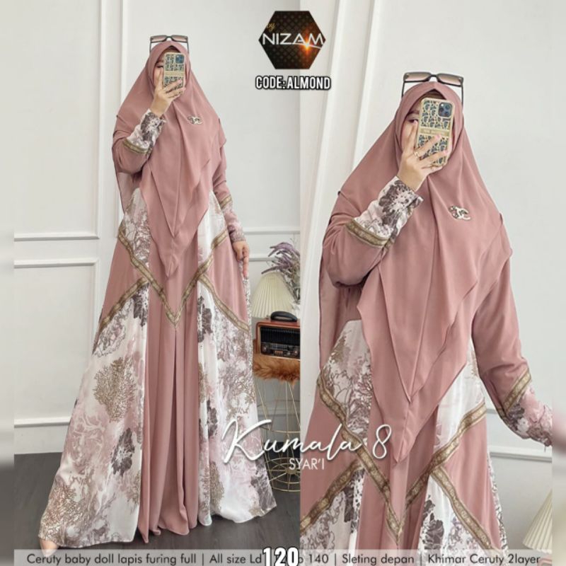 KUMALA SYARI 8/GAMIS SYARI JUMBO MOTIF LD 120 PESTA PARTY DRESS PREMIUM CERUTY BABYDOLL MUSLIM MODER