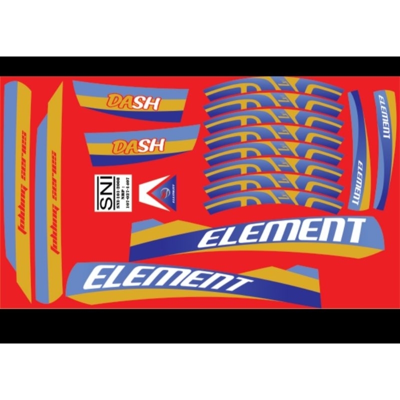 stiker sepeda lipat element Dash mengkilap anti air