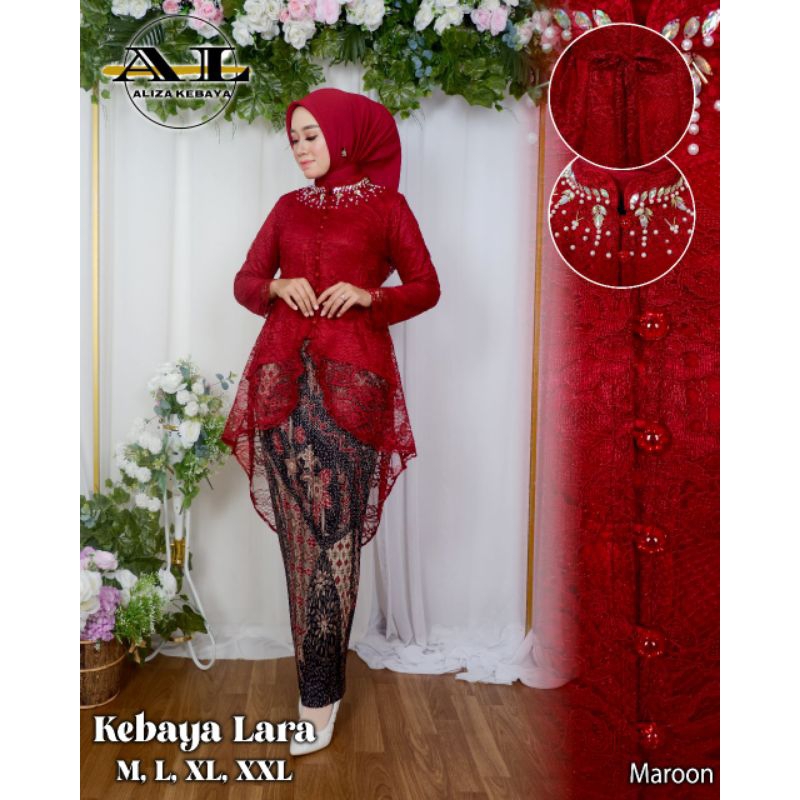 IndahKebaya • SETELAN KEBAYA MODERN TERBARU / KEBAYA LARA BROKAT WISUDA LAMARAN / BAJU WANITA CANTIK KEKINIAN / WARNA SILVER MOCCA MAROON DUSTY LAVENDER NAVY SAGE BABYBLUE