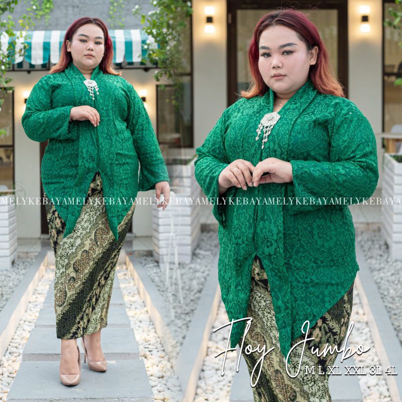 Nasywa • SETELAN KEBAYA JUMBO BUSUI / KEBAYA KARTINI BROKAT LD 130 / HITAM MOCCA LAVENDER NAVY MAROO