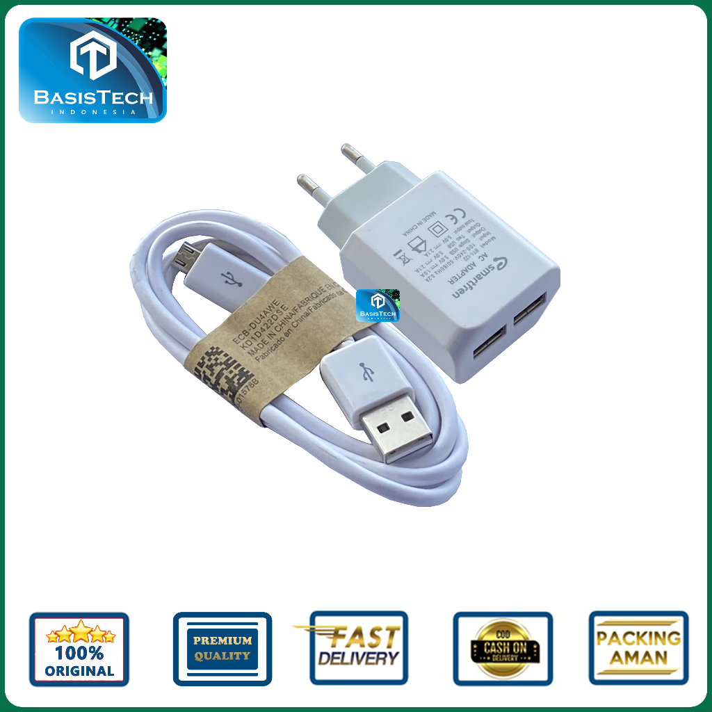 CASAN CHARGER ADVAN ASUS VIVO ANDROMAX LENOVO 2 PORT USB FAST CHARGING