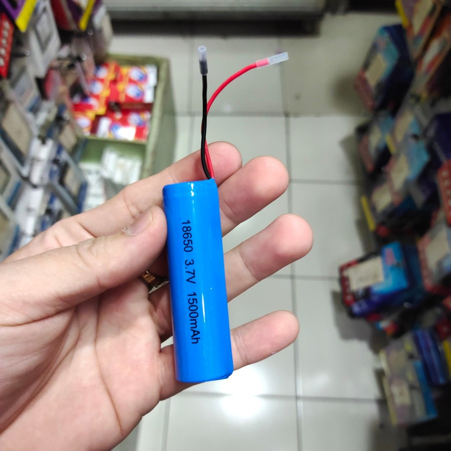 Baterai 18650 model kabel 2 1500mah battery battle mantul murah meriah