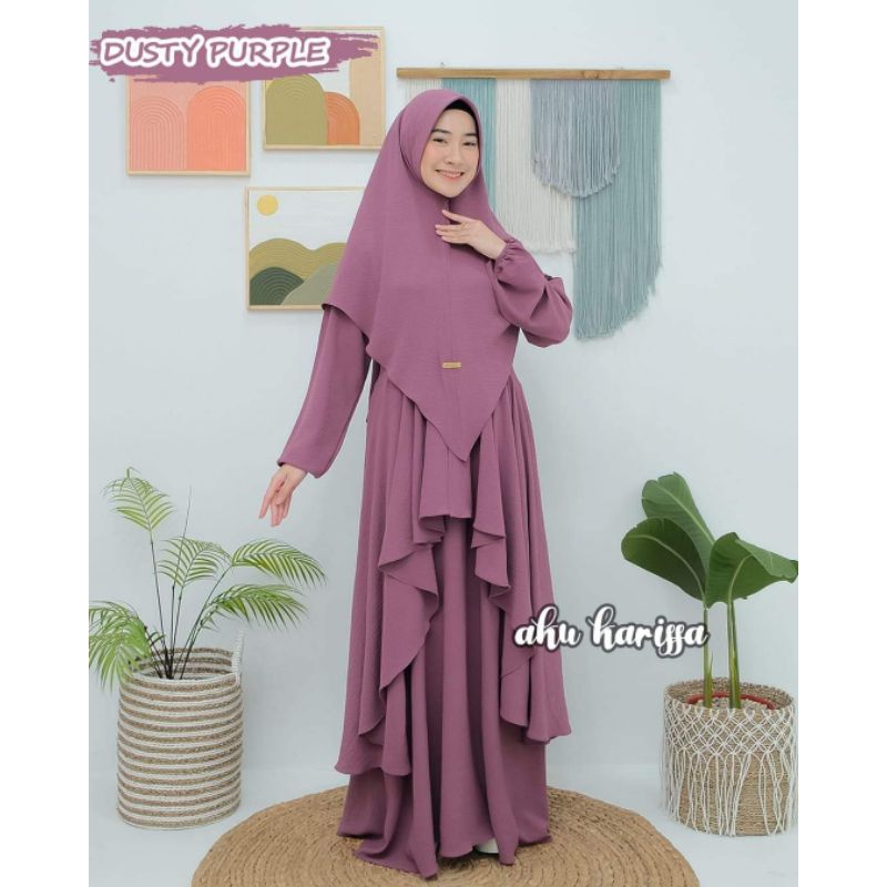 SET GAMIS ADIVA SYARI ORI AKU KARISSA GAMIS MUSLIMAH LEBARAN MODERN KEKINIAN