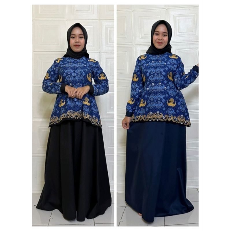 Gamis korpri rok hitam/navy
