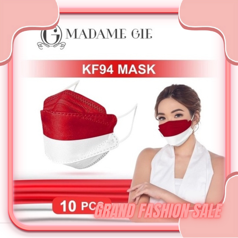 DOMMO - D6068 Madame Gie Protect You KF94 Merah Putih - Masker 10 Pcs