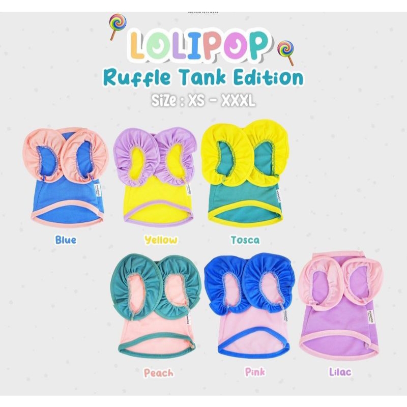 Baju Kucing dan Baju Anjing Lolipop Ruffle Tank