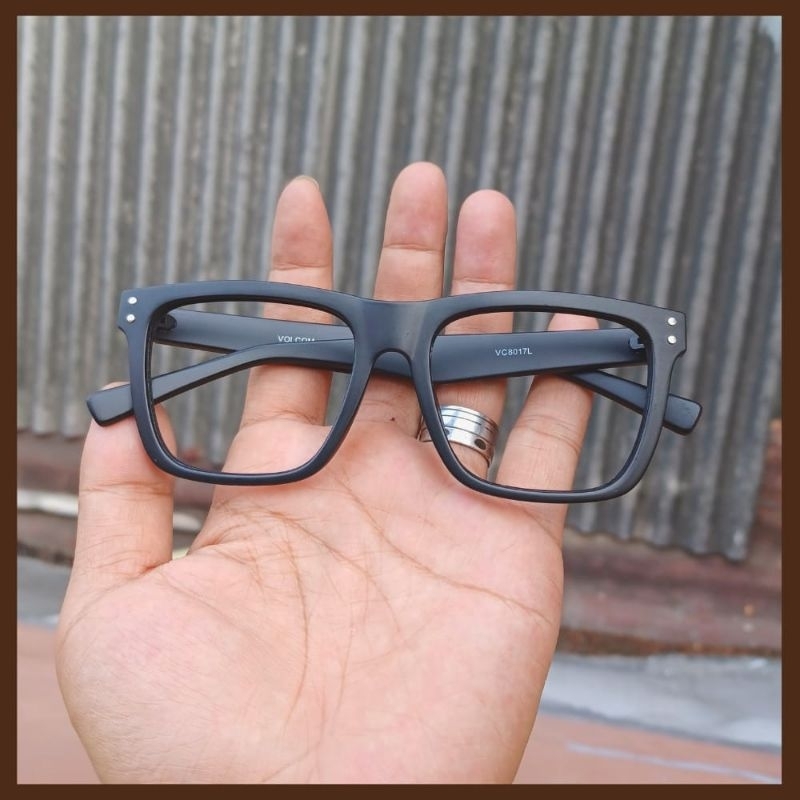 RK CAPONI Kacamata Minus Photocromic Pria VOLCOM Frame Retro Kotak Tebal Untuk Fashion Kaca Mata