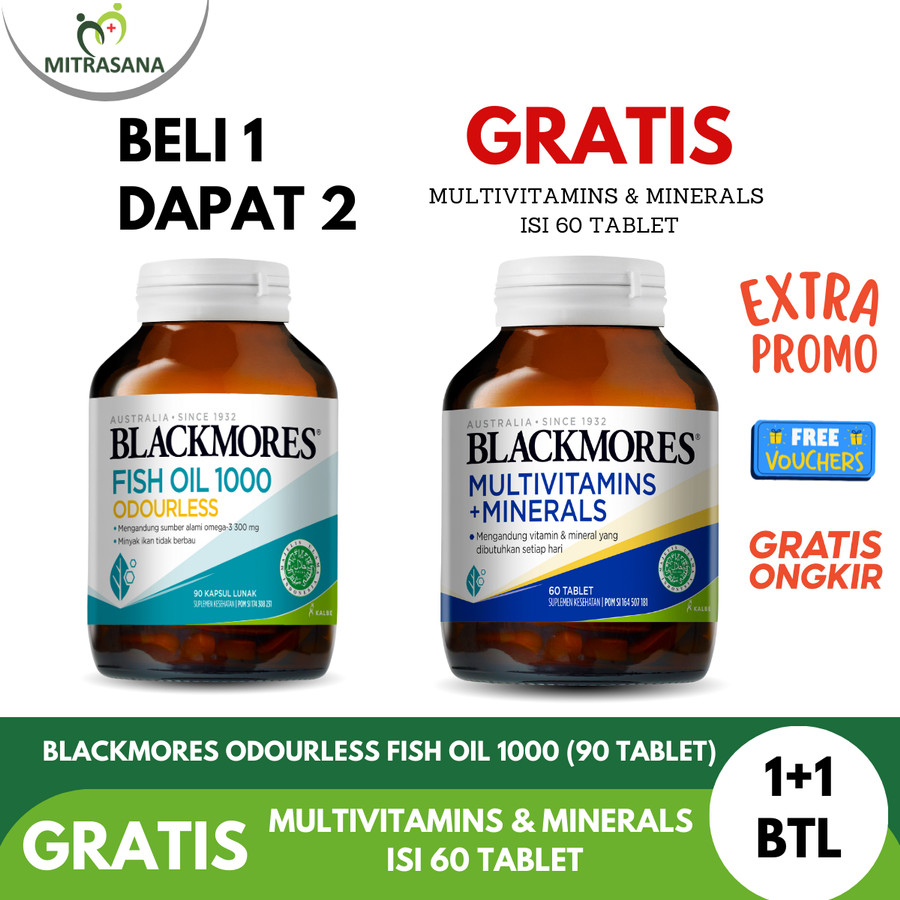 Blackmores Odourless Fish Oil 1000 30 Kapsul Gratis Blackmores Bio C 30 Tablet