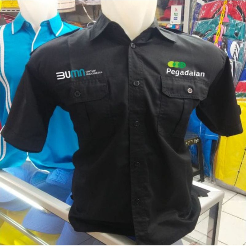 KEMEJA BUMN PEGADAIAN BORDIR || SERAGAM BUMN PEGADAIAN BORDIR || BAJU BUMN PEGADAIAN BORDIR