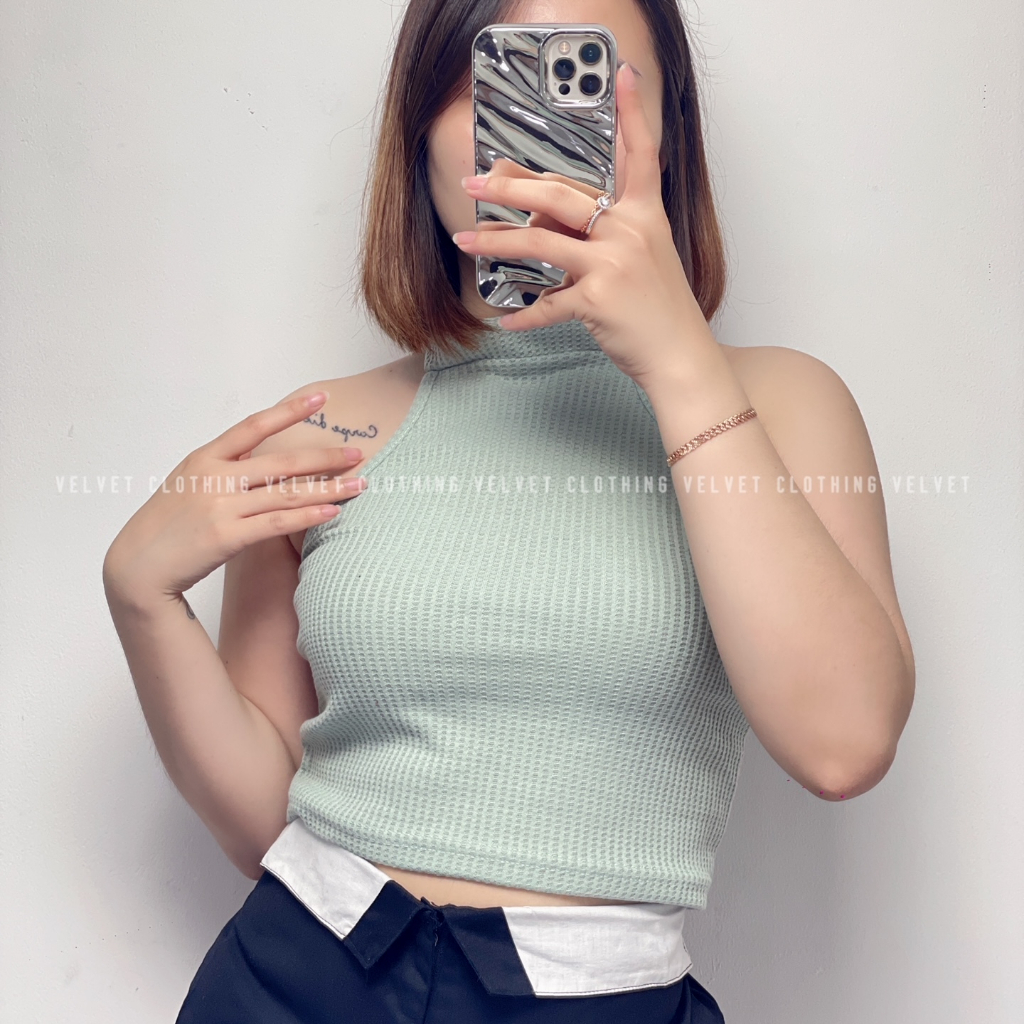 Tanktop Halter Neck Knit / Tank top Turtle neck Knit / Tanktop Korean 4810