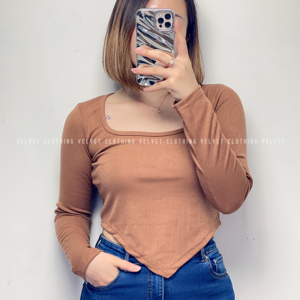 Blouse Long Sleeve Round neck Oval / Atasan Lengan Panjang Knit Wanita 3996