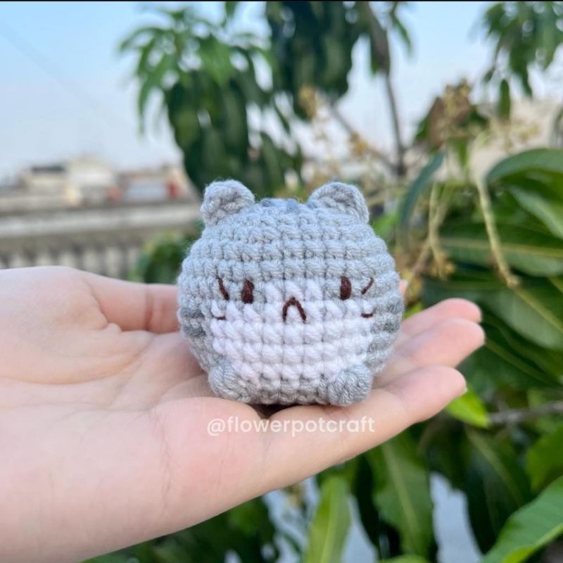 Tabby cat / kucing tabby amigurumi gantungan kunci keychain