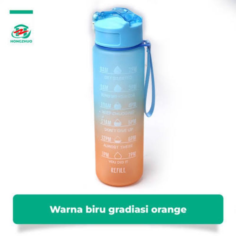 Hongzhuo Botol Minum 1 Liter Viral Gradasi Anak 1Liter My Bottle Murah Tempat Minum 1000ML Dewasa St