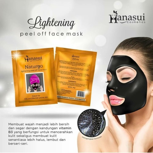 HANASUI naturgo lighting peel off mask masker komedo 10 gr
