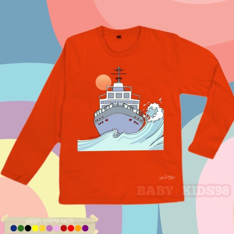 BAJU KAOS ANAK LENGAN PANJANG KAPAL PESIAR TERBARU