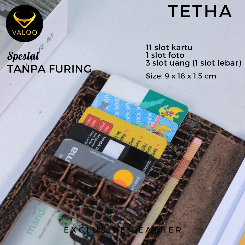 [VALQO] TETHA BY Spesial Full kulit sapi Motif Buaya Tanpa Furing Pria Wanita