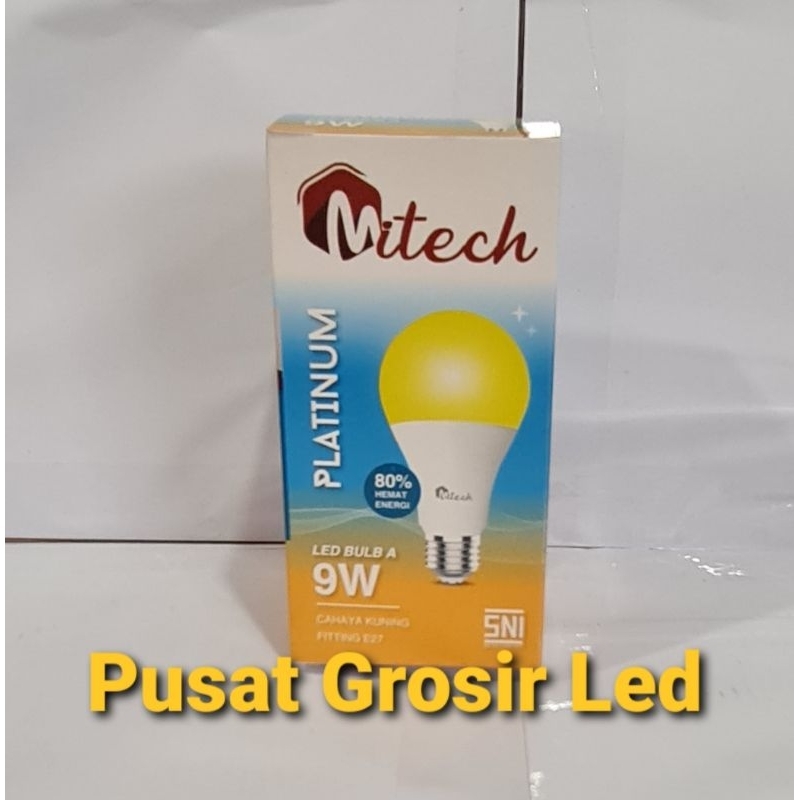 Paket Hemat 10 Pcs Lampu Led Mitech 9W 9 Watt SNI Bergaransi 1 Tahun Putih Dan Kuning