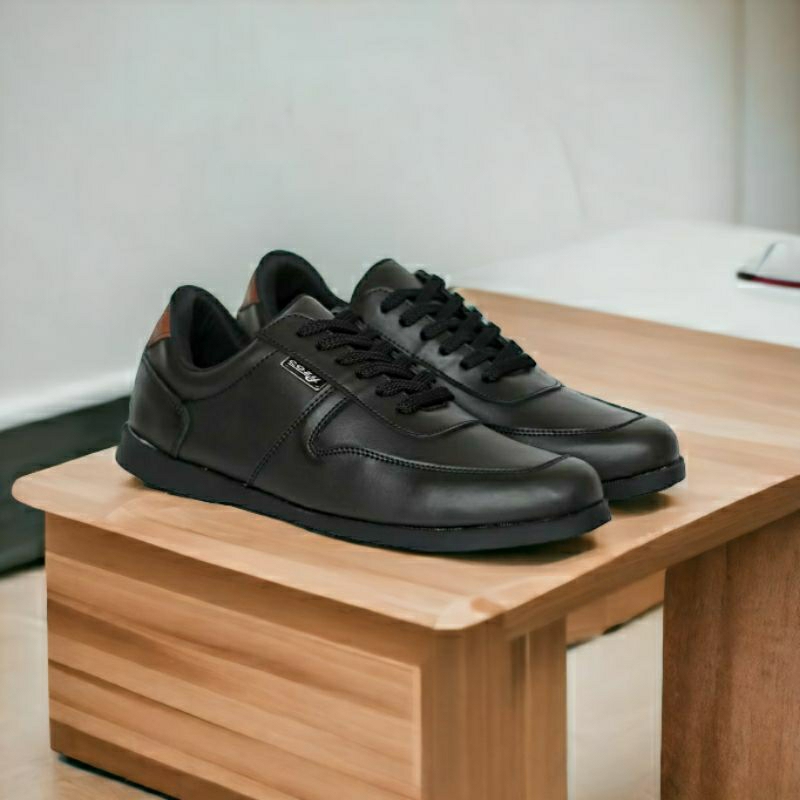 COZENZA Sepatu Casual Pria Oxford Formal Pantofel Tali Hitam Kerja Kantor Trendy Original Kulit Sintetis Premium
