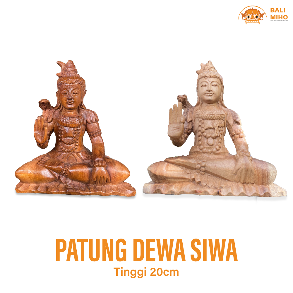 Patung Dewa Siwa Kayu 20 cm - Patung Dewa Shiva - Patung Mahadewa - Mahadev - Pajangan Patung Siwa K