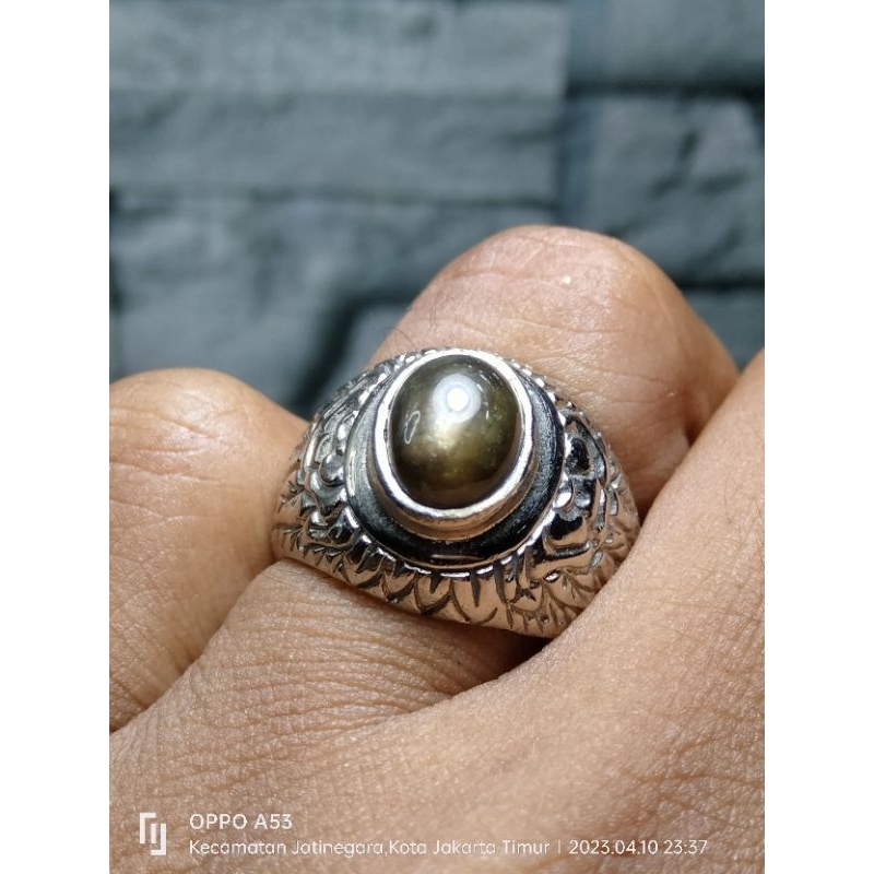 batu cincin natural black safir